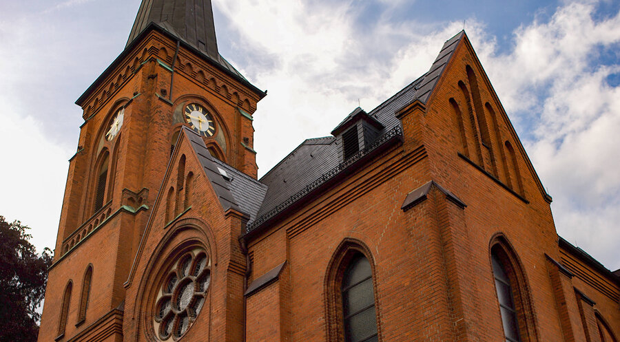 Wurde zeitweite von Abtreibungsbefürwortern besetzt: Die römisch-katholische St.-Marien-Kirche – Schmerzhafte Mutter in Flensburg. Foto: IMAGO/Willi Schewski