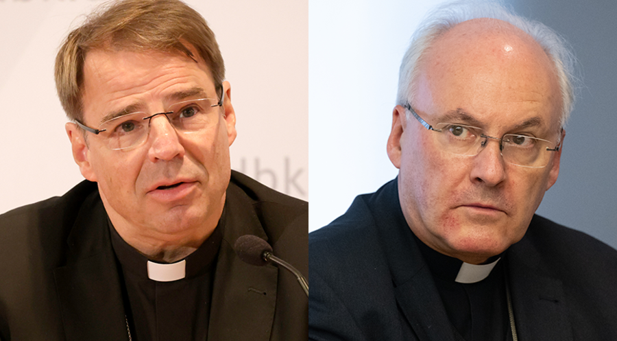 „Radikaler Angriff auf die Fundamente unserer Verfassung“: Die Bischöfe Stefan Oster (li.) und Rudolf Voderholzer. Foto: picture alliance/Geisler-Fotopress/Peter Back/Sven Hoppe