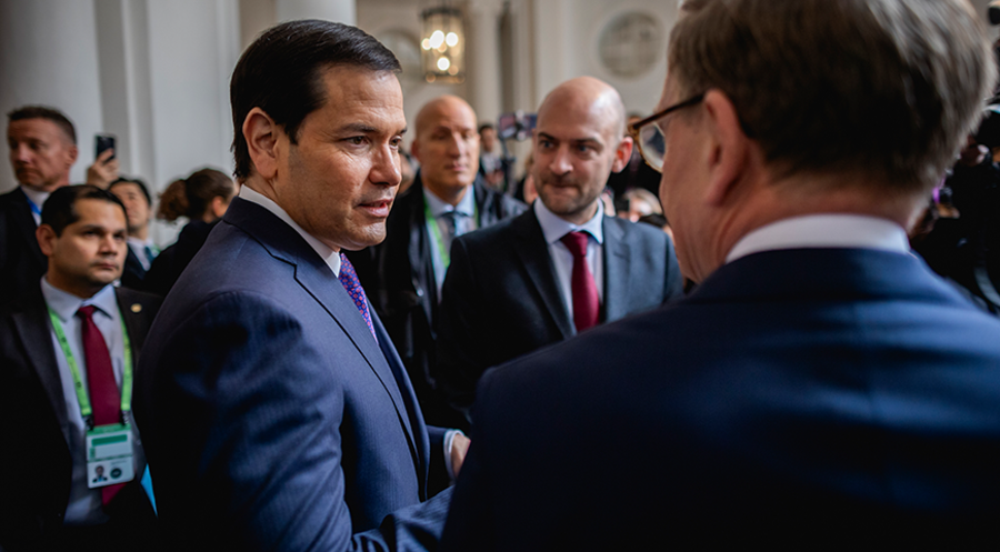 Außenminister Rubio, Barrot und Wadephul auf der Münchner Sicherheitskonferenz: „Wir dürfen nicht zulassen, dass politische Kälte menschliche Nähe verdrängt.“ Foto: picture alliance/Juliane Sonntag/AA/photothek.de