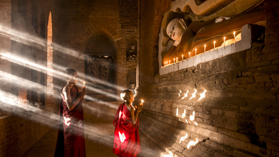 Junge buddhistische Mönche in Myanmar. 
