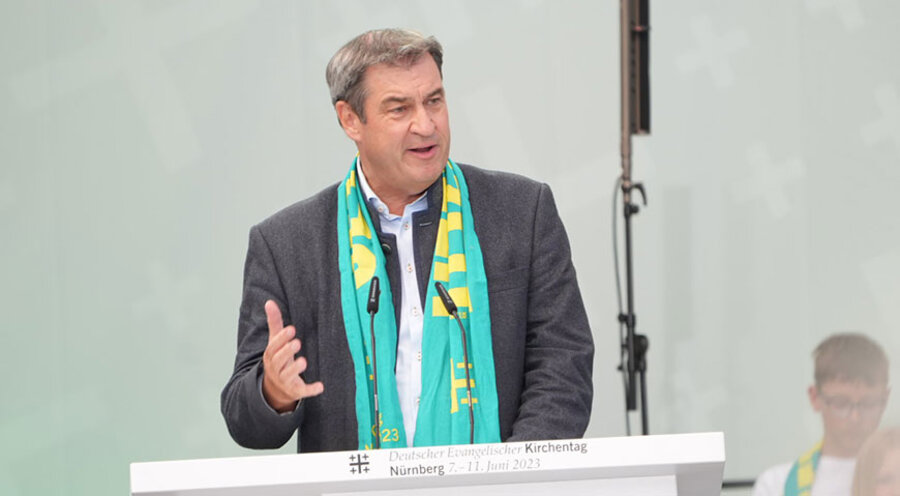 Der bayrische Ministerpräsident Markus Söder beim Deutschen Evangelischen Kirchen Tag. Foto: IDEA/Markus Pletz