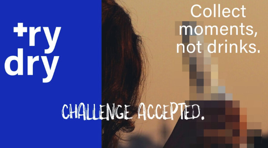 Die Try-Dry-Challenge will dazu ermutigen, einen Monat lang auf Alkohol zu verzichten. Grafik: Blaues Kreuz