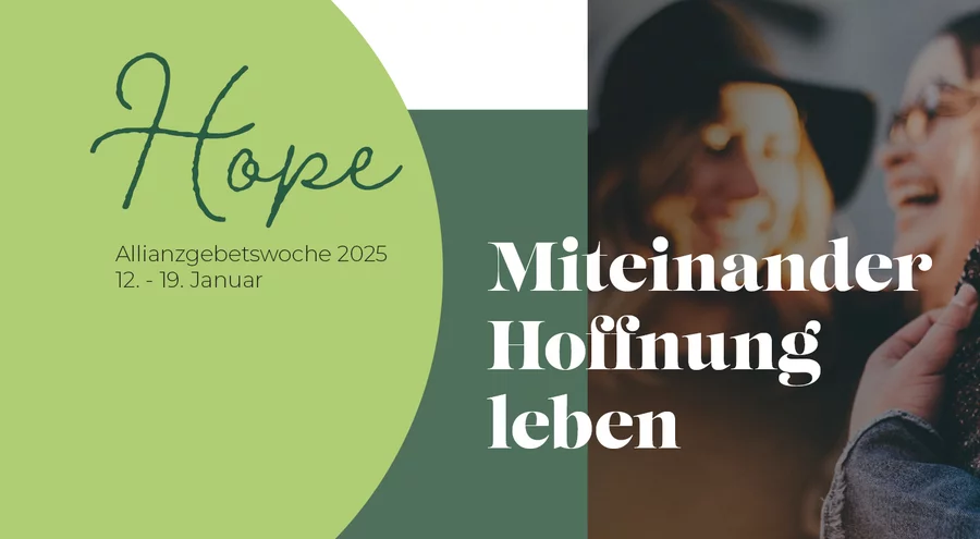 Die Allianzgebetswoche steht 2025 unter dem Motto „Miteinander Hoffnung leben“. Grafik: allianzgebetswoche.de