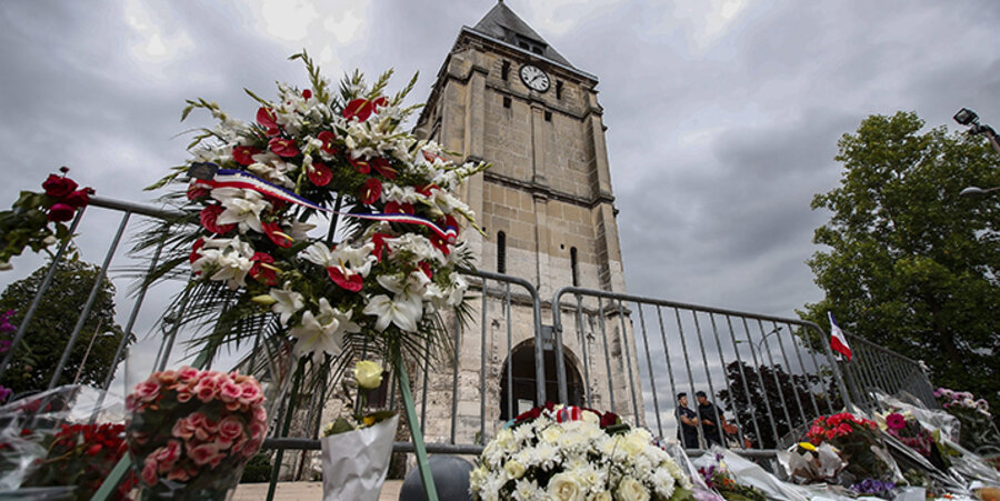 Bei dem Terroranschlag im Gottesdienst der katholischen Kirche in Saint Etienne wurde der Priester ermordet. Foto: picture-alliance/dpa