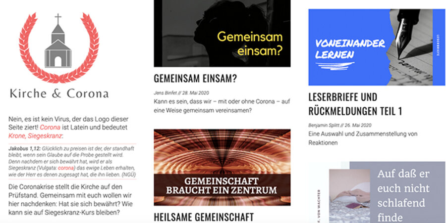 Gastbeiträge auf dem Blog haben bislang unter anderen die STH-Professoren Harald Seubert, Stefan Schweyer und Sven Grosse beigesteuert. Screenshot: kirche-und-corona.de