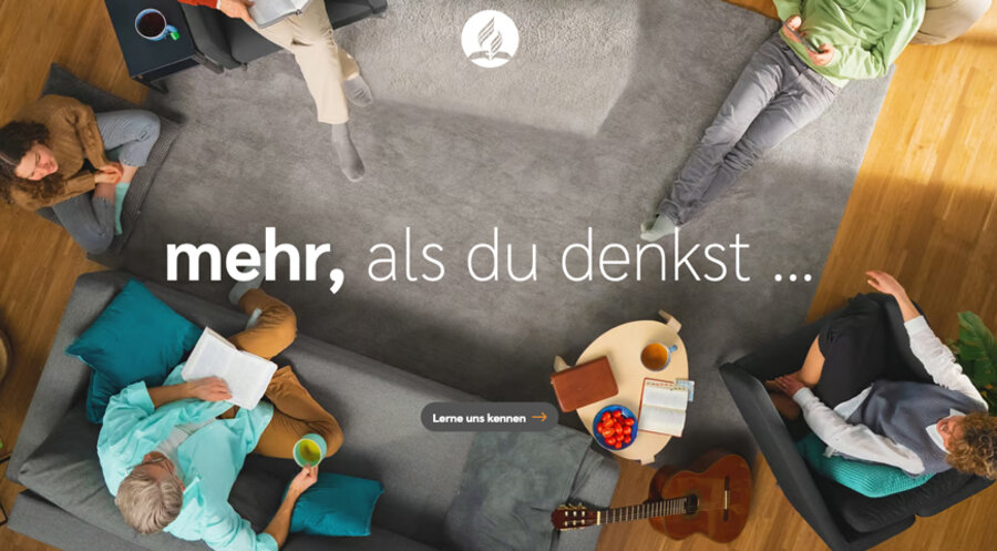 So präsentiert sich die Freikirche im Internet. Screenshot: adventisten.de