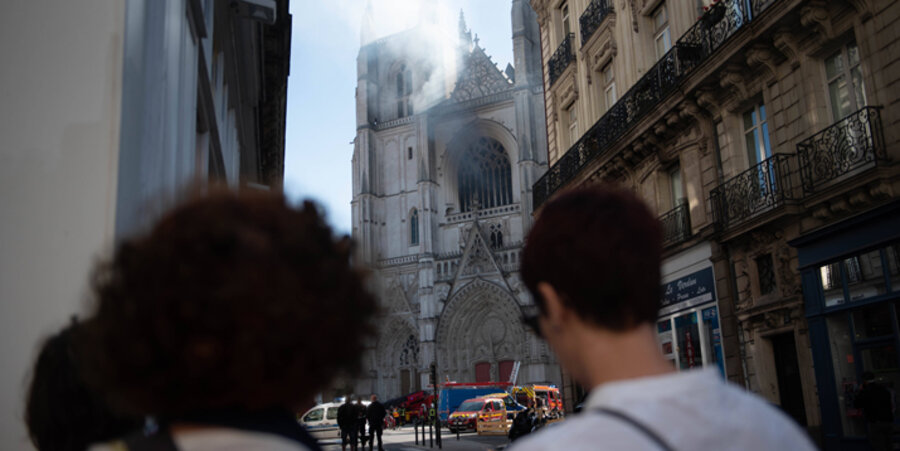 In der Kathedrale von Nantes war am 18. Juli an drei unterschiedlichen Stellen Feuer ausgebrochen. Foto: imago images/PanoramiC