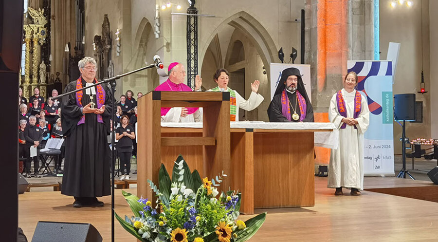 Der Gottesdienst beim Katholikentag wurde ökumenisch gestaltet. Foto: IDEA/Lydia Schubert