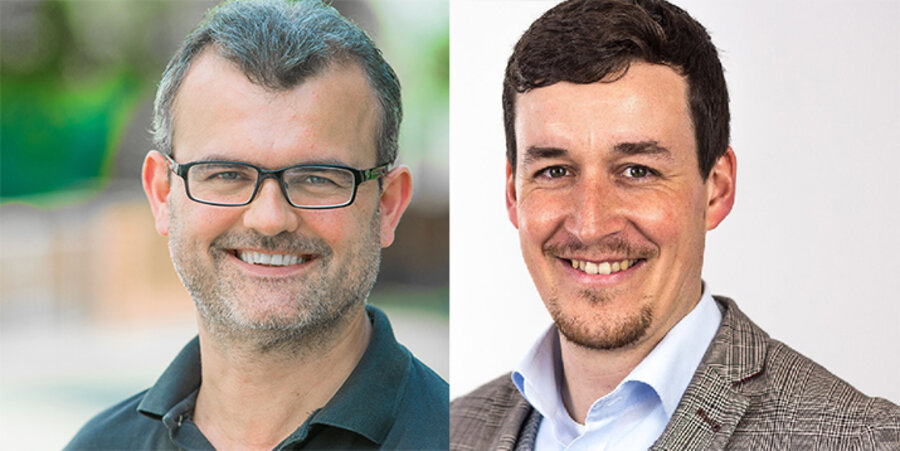 Der Direktor des Hilfswerke „Hilfe für Brüder”, Ulrich Weinhold, und der Direktor des Zentrums für Nachhaltigkeit der Weltweiten Evangelischen Allianz, Matthias Böhning. Fotos: idea/kairospress, Privat