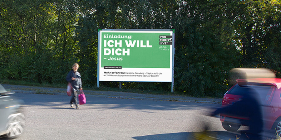 Das proChrist-Plakat aus dem vergangenen Jahr. Foto: Michael Klitzke