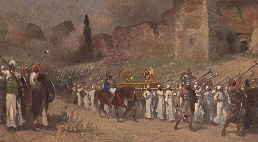 So stellte sich der deutsche Maler Robert Leinweber (1845-1921) die Zerstörung der Mauern Jerichos vor. Foto: picture alliance / akg-images