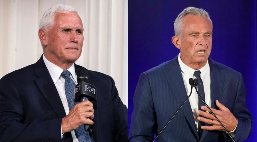 Mike Pence (links) ist gegen die Nominierung von Robert F. Kennedy Jr. als Gesundheitsminister. Fotos: picture alliance / ZUMAPRESS.com | Lev Radin; picture alliance / ASSOCIATED PRESS | Darryl Webb