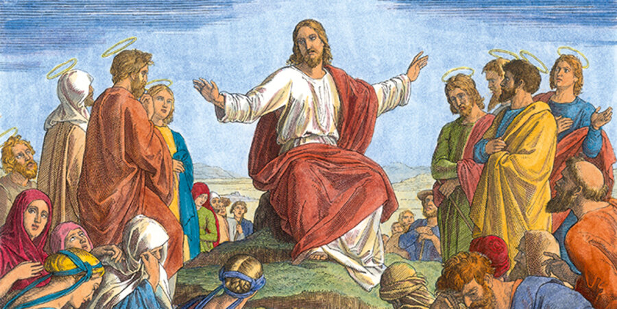 So stellte sich Julius Schnorr von Carolsfeld (1794-1874) in dem Holzschnitt „Die Bergpredigt Jesus“ das Wirken des Christus vor. Foto: picture-alliance/akg
