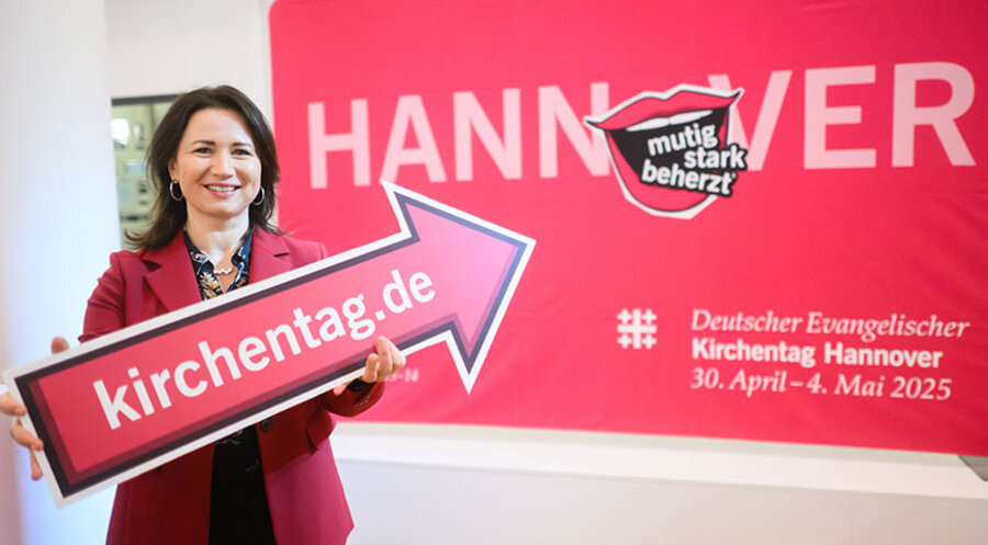 Die Präsidentin des Evangelischen Kirchentags in Hannover, Anja Siegesmund, bei der Vorstellung des Programms. Foto: picture alliance/dpa/Julian Stratenschulte