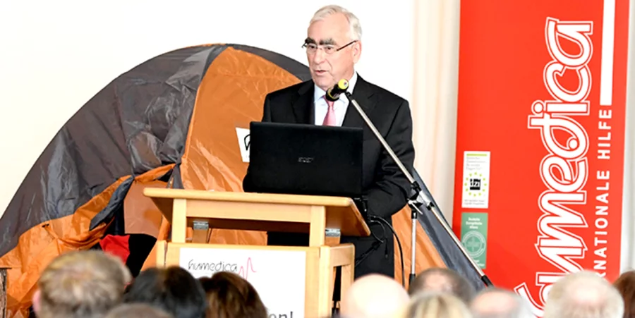 Der ehemalige Bundesfinanzminister Theo Waigel (CSU) beim humedica-Unternehmertag. Foto: Wolfgang Zwanzger