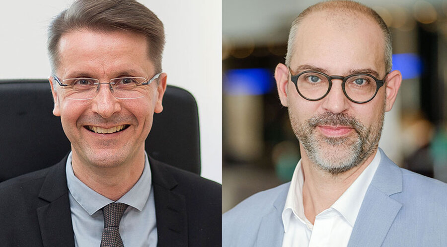 v.l.: Prof. Rüdiger Gebhardt und Prof. Tobias Faix. Foto: privat/ Jens Schulze