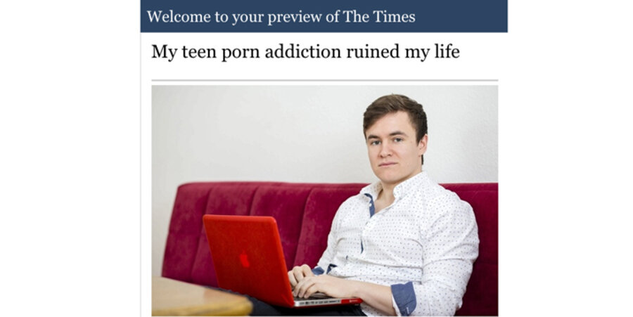 Der 21-jährige britische Musikstudent Daniel Simmons berichtet in der Londoner Zeitung „The Times“, wie er von der Porno-Sucht loskam. Screenshot: The Times