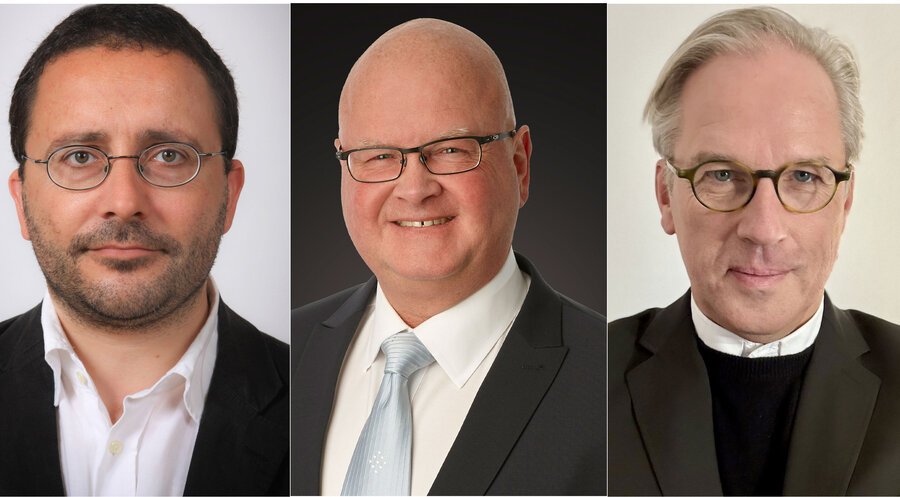 (v.l.): Albrecht Lindemann, Frank Weyen und Karsten Wolkenhauer. Fotos: Evangelische Landeskirche Anhalts