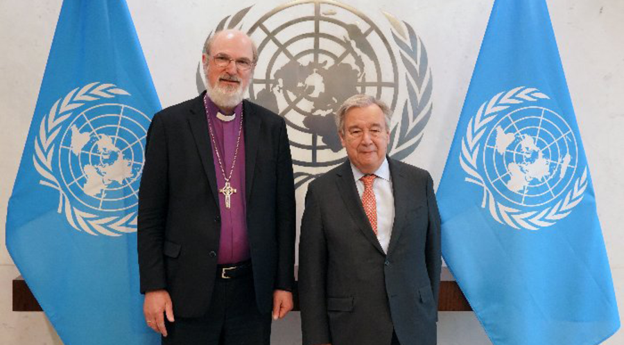 Prof. Thomas Schirrmacher (links) und António Guterres am Sitz der UN in New York. Foto: WEA/Timothy Goropevsek