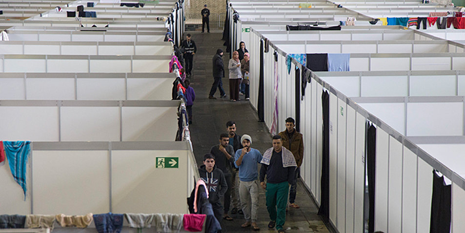 Eine Flüchtlingsunterkunft in Berlin. Foto: picture-alliance/Jochen Eckel