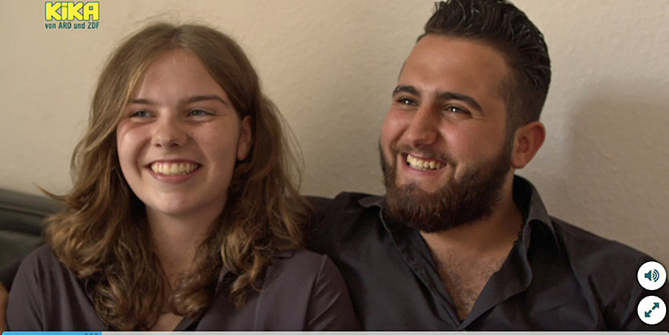 Die 16-jährige Malvina und der Syrer Diaa erzählen in einer Kika-Dokumentation von ihrer Liebe. Screenshot: KIKA