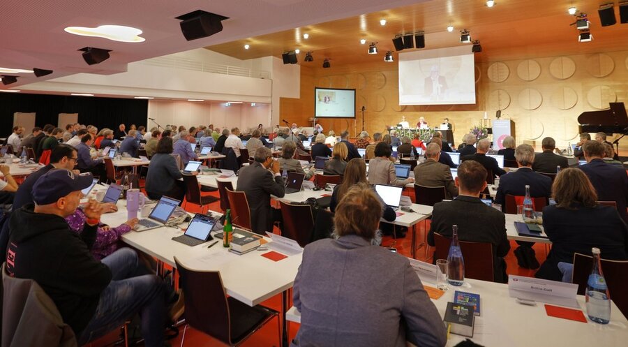 Die Landessynode debattierte in Stuttgart über die Einführung der kirchlichen Trauung von Homosexuellen. Foto: Gottfried Stoppel