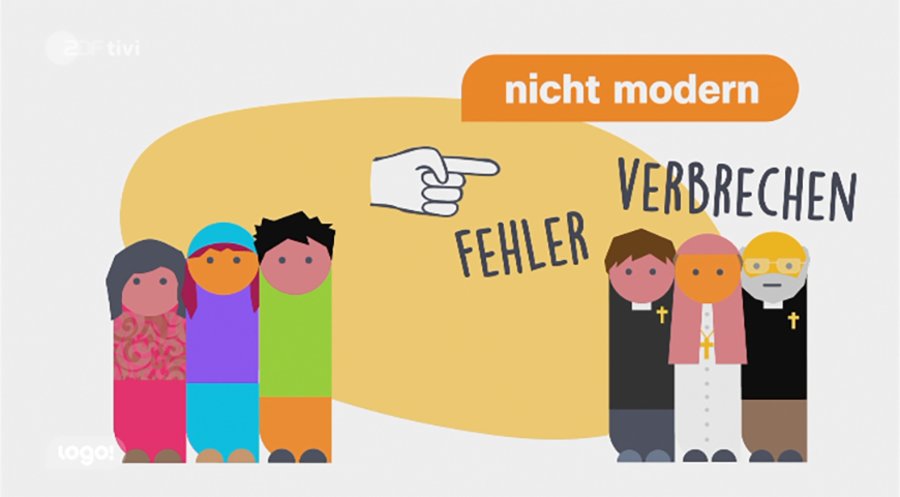 „logo!“-Sendung vom 19. März: Den „Islam in freundlichen Farben und das Christentum in düsteren Tönen gezeichnet“ / Screenshot: logo/ZDF