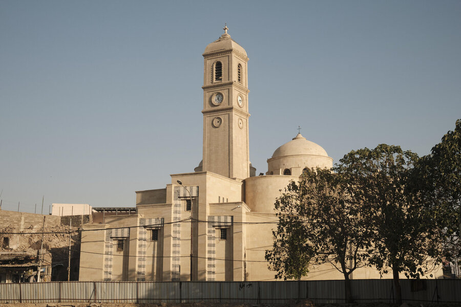 Die einst vom „Islamischen Staat“ zerstörte römisch-katholische Kirche Al-Sa'aa/„Unserer Lieben Frau von der Stunde“ in Mosul nach ihrem Wiederaufbau.