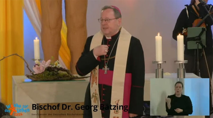 Der Vorsitzende der (katholischen) Deutschen Bischofskonferenz, Bischof Georg Bätzing. Screenshot: youtube.de/Deutsche Bischofskonferenz