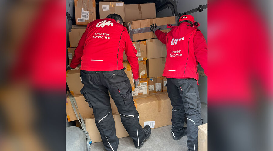 Das Katastrophenhilfeteam von OM beim Verladen von Hilfsgütern (Foto vom März 2021). Foto: OM/Steffen Zöge