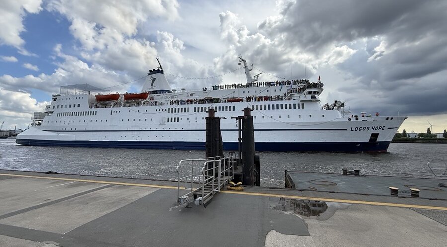Die „Logos Hope“ ist am 3. Juni in Hamburg eingetroffen. Foto: OM/Steffen Zöge