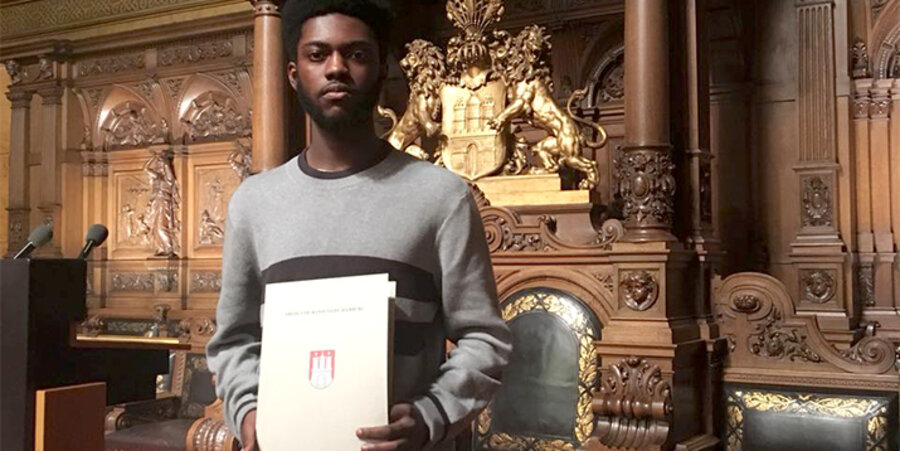 Alfred Gyimah nach einem Empfang des Hamburger Senats. Foto: Privat