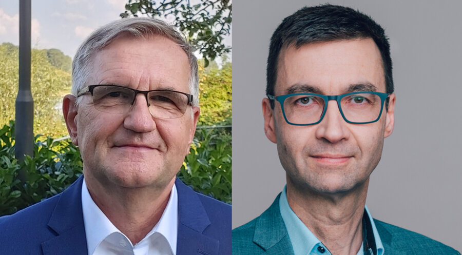 v. l.: Der Politikwissenschaftler und katholische Publizist, Andreas Püttmann, und der politische Redakteur der NZZ, Publizist und Buchautor, Alexander Kissler. Fotos: Privat; Angelina Vernetti