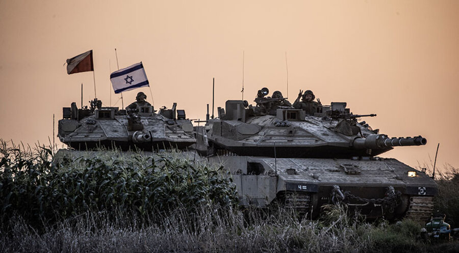 Ein Panzer mit israelischen Soldaten. Foto: picture-alliance/AA