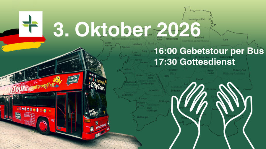 Mit einer Stadtrundfahrt feiert die Evangelische Allianz Hannover den Tag der Deutschen Einheit. 