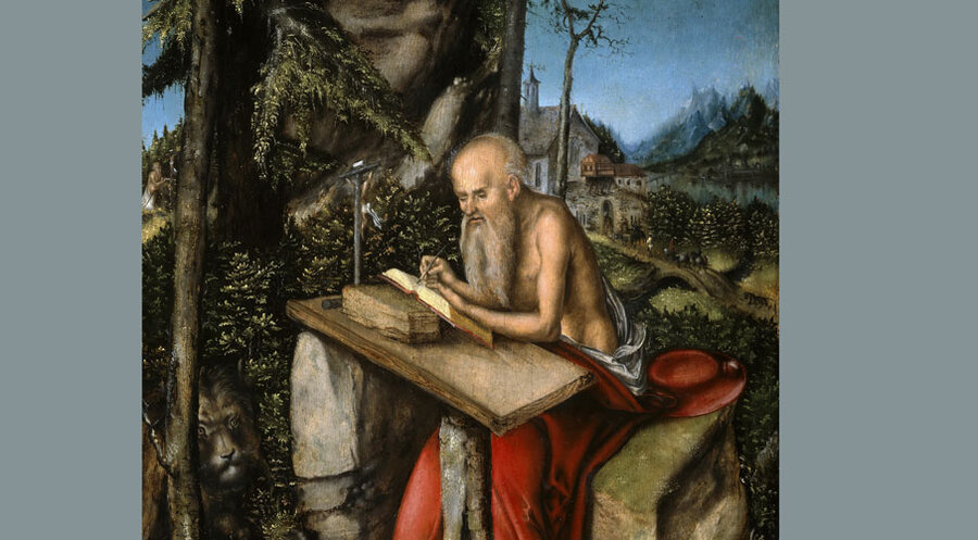 So stellte sich Lucas Cranach der Ältere (1472–1553) den schreibenden Hieronymus vor. Foto: wikipedia.org
