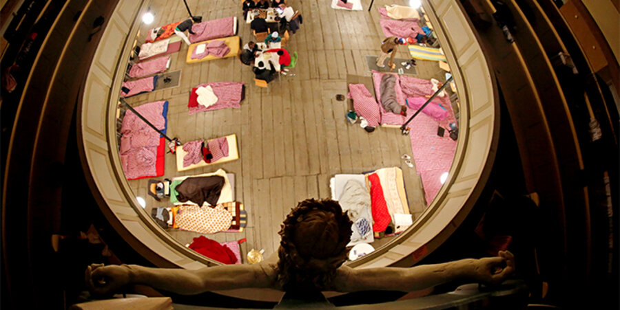 Flüchtlinge haben in der Hamburger St. Pauli Kirche Zuflucht gefunden. Foto: picture-alliance/dpa