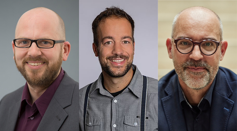 v. l.: Prof. Tobias Künkler, Daniel Wegner und Prof. Tobias Faix. Fotos: cvjm-hoschschule.de (2); cvjm-dillkreis.de