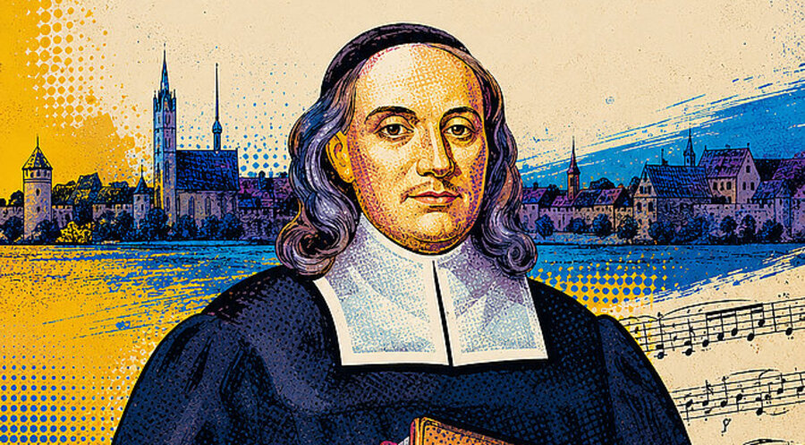 Paul Gerhardt (1607-1676) war ein bedeutender evangelischer Theologe und Liedermacher. Bild: OpenAI Dall-E