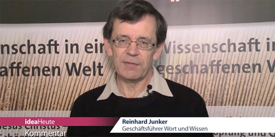 Der Geschäftsführer der Studiengemeinschaft „Wort und Wissen“, Reinhard Junker. Screenshot: ideaHeute