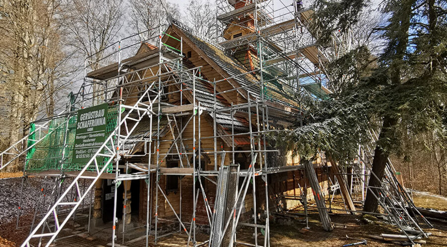 Der Umzug der Stabkirche Stiege. Foto: Verein Stabkirche Stiege