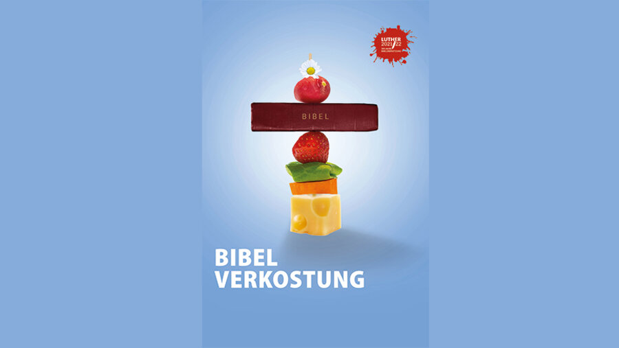 Das Motiv der "Bibelverkostung". Grafik: Evangelische Kirche in Mitteldeutschland