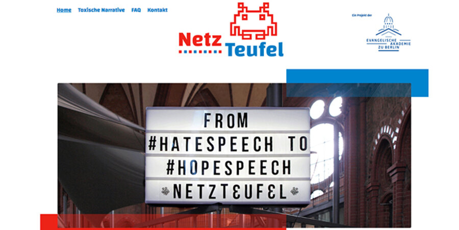 „Netzteufel“ will Hassreden im Internet bekämpfen. Screenshot: netzteufel.eaberlin.de