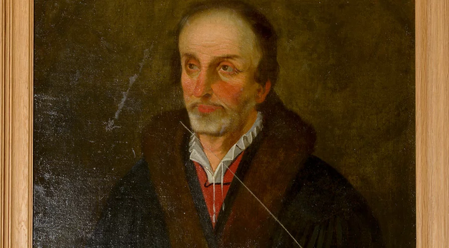 Das beschädigte Porträt-Gemälde von Philipp Melanchton aus dem 18. Jahrhundert. Foto: Hauptkirche St. Jakobi