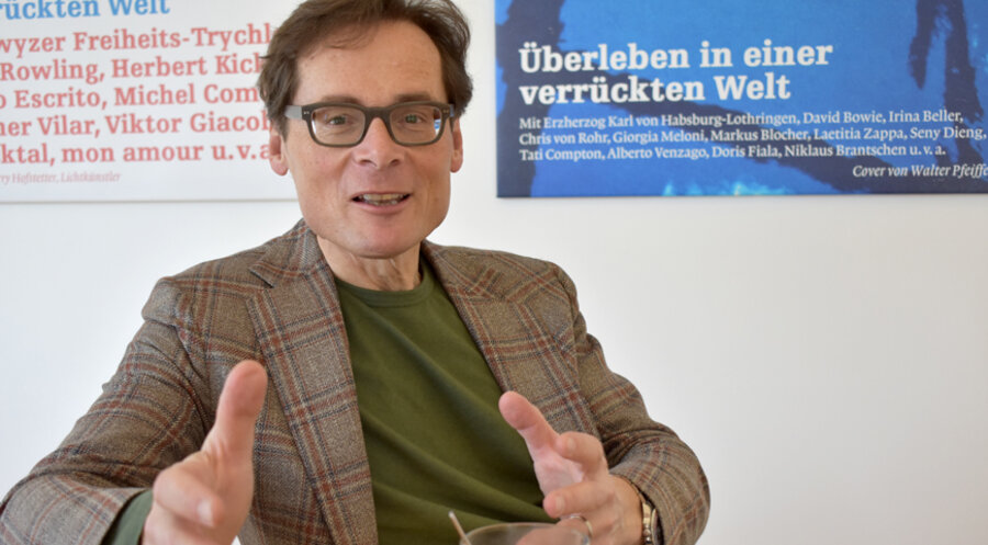 Der Chefredakteur und Verleger des Schweizer Wochenmagazins „Weltwoche“, Roger Köppel. Foto: IDEA/Andrea Vonlanthen