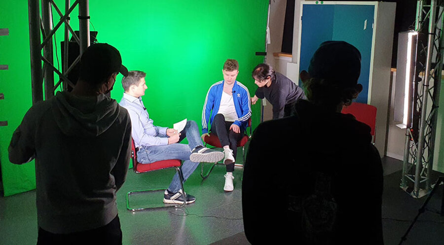 Markus Kosian im Interview mit dem Musiker Toni Kraus. Foto: Promisglauben e.V.