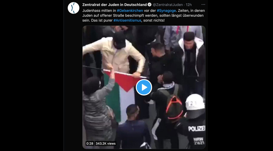 Ein Screenshot des Videos, das der Zentralrat der Juden in Deutschland auf Twitter veröffentlichte. Screenshot: Twitter/ Zentralrat der Juden in Deutschland
