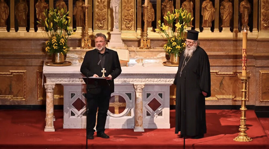 Ekkehart Vetter und Erzpriester Radu Constantin Miron. Screenshot: YouTube/ Berliner Dom