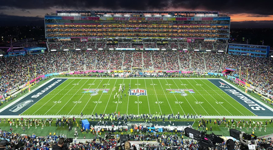 Eines der weltgrößten Sportevents: Im diesjährigen Super Bowl standen sich die New England Patriots und die Seattle Seahawks gegenüber. Foto: picture alliance/IMAGN IMAGES via Reuters Connect/Kirby Lee