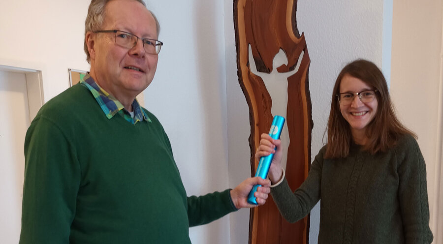 Staffelübergabe: Klaus Meiß und Mareike Meiß-Schleifenbaum. Foto: DGD